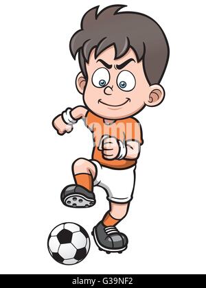 Vector illustration of Cartoon Soccer player Stock Vector