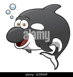 Vector illustration of killer whale cartoon Stock Vector