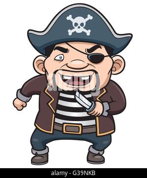 Vector illustration of Cartoon Pirate Stock Vector