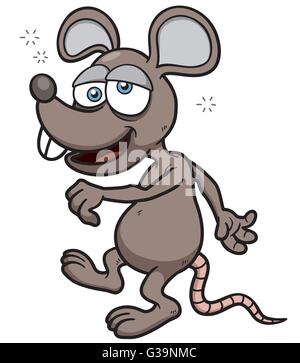 Vector illustration of Cartoon Rat dizzy Stock Vector