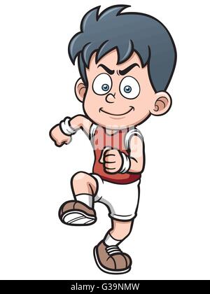 Vector illustration of Runner boy cartoon Stock Vector