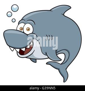 Vector illustration of Cartoon Shark Stock Vector