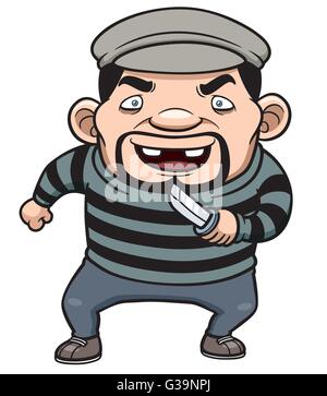 Vector illustration of Cartoon thief Stock Vector