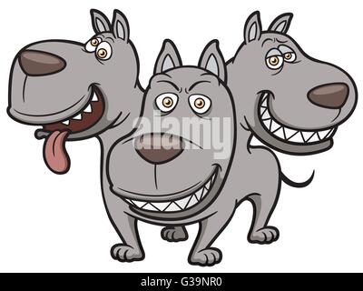 Vector illustration of Cerberus cartoon Stock Vector