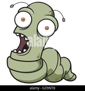 Vector illustration of Worm Cartoon Stock Vector