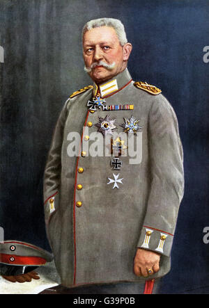 PAUL VON HINDENBURG  German general  and statesman in his uniform      Date: 1847-1934 Stock Photo