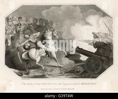 Lieut. Colonel Maxwell killed  at the battle of Assaye  against Mahratta forces.        Date: 23rd September 1803 Stock Photo