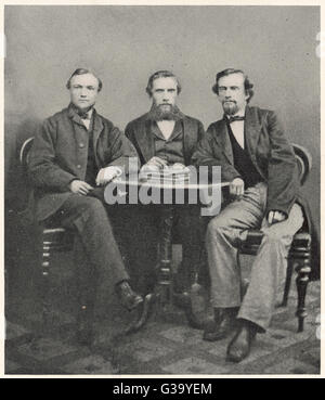 ANDREW CARNEGIE  American industrialist and  humanitarian, seen here with  his cousin, George N.Lauder  and Thomas N.Miller in 1862.     Date: 1835 - 1919 Stock Photo