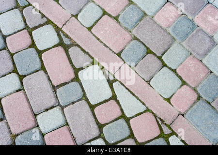 colored paving paved at an angle in the form of steps Stock Photo
