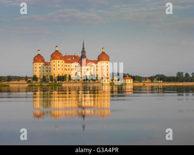 Moritzburg castle, pond Schlossteich, Germany, Sachsen, Saxony, , Moritzburg Stock Photo