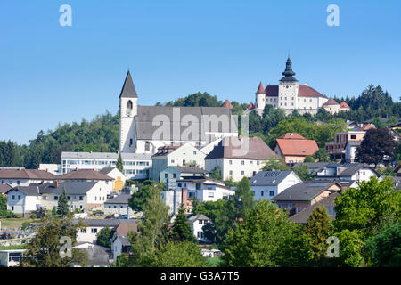 Pilgrimage Church of St. Wolfgang and Weinberg castle, Austria, Oberösterreich, Upper Austria, Mühlviertel, Kefermarkt Stock Photo