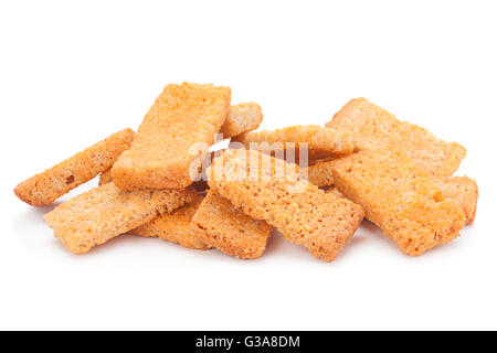 White bread crackers stick isolated on white background Stock Photo