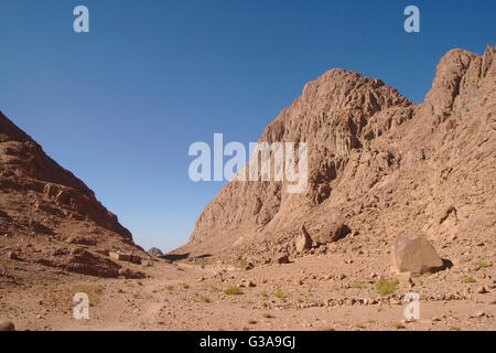 Valley below Mount Sinai, Egypt Stock Photo