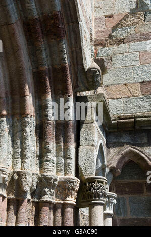Europe, Italy, Piedmont Avigliana - Sacra di San Michele Abbey of the Val Susa. Detail capitals of Zodiac Portal Stock Photo
