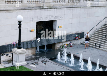 Chicago Vietnam Veteran's Memorial. Chicago Riverwalk. Stock Photo