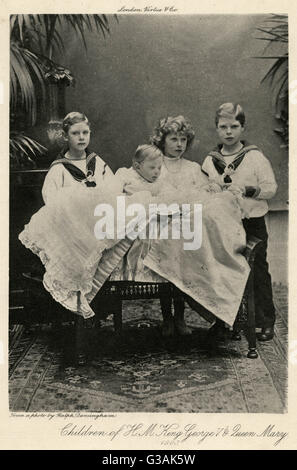 Princess Mary, Prince Edward, later King Edward VIII, and Prince Stock ...