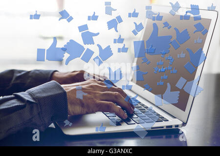 Image of a man who work on lapop Stock Photo