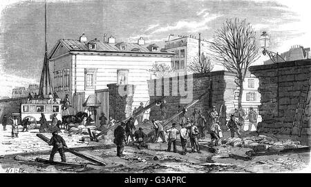 Paris, France - Barriers destroyed. Date: circa 1860 Stock Photo - Alamy