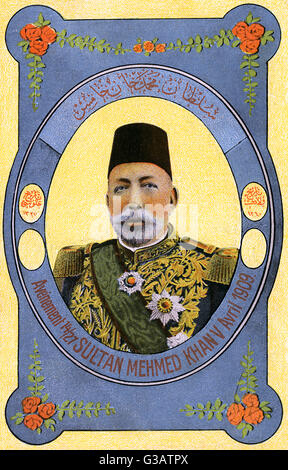 Ottoman Turkish Sultan Mehmed V (1844-1918) or Mehmet V Portrait Stock ...