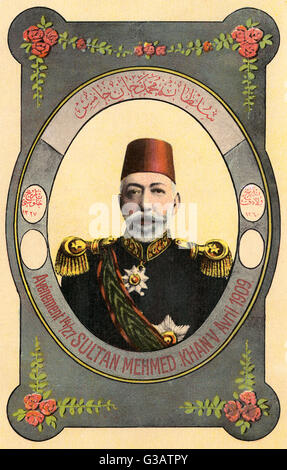 Ottoman Turkish Sultan Mehmed V (1844-1918) or Mehmet V Portrait Stock ...