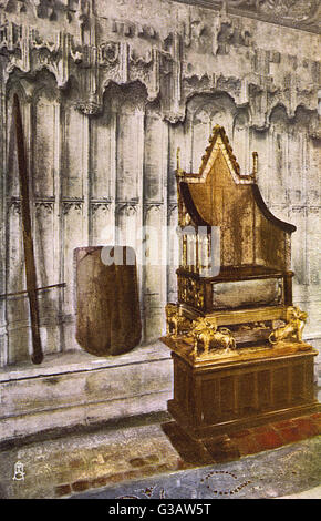 The Coronation Chair with the Stone of Scone Westminster Abbey London