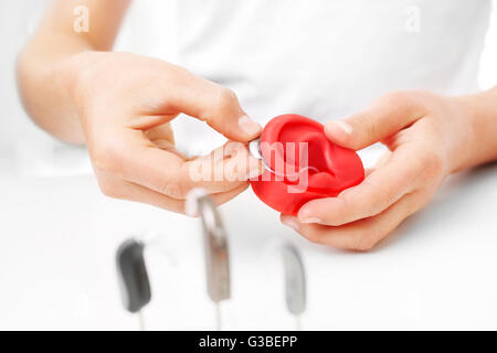 The choice of hearing aid hearing care professional Stock Photo