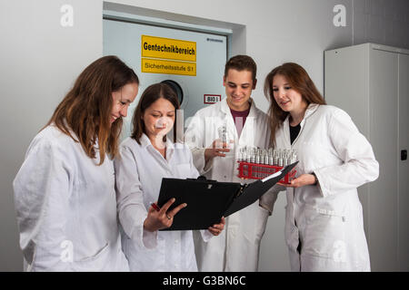 Biologists in the genetic area Stock Photo