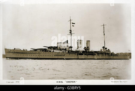 HMS Exeter, British heavy cruiser Stock Photo