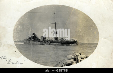 German cruiser SMS Emden, WW1 Stock Photo