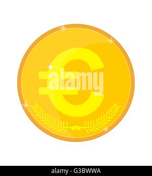 Gold euro symbol Golden coin icon Money design Currency sign in gold ...