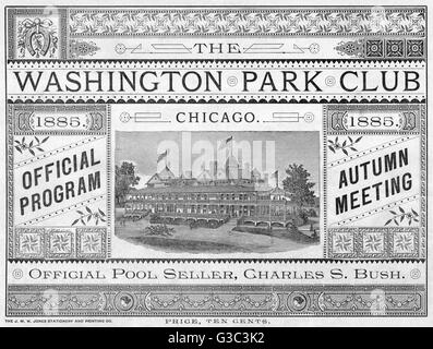 Leaflet cover design, Washington Park Club, Chicago Stock Photo
