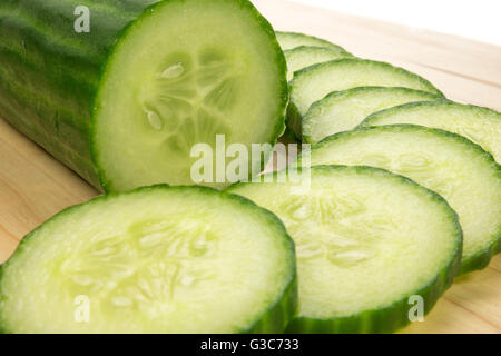 Sliced cucumber - studio shot Stock Photo
