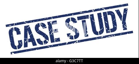 case study blue grunge square vintage rubber stamp Stock Vector