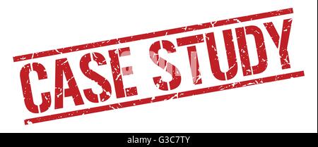 case study red grunge square vintage rubber stamp Stock Vector
