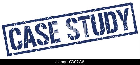 case study blue grunge square vintage rubber stamp Stock Vector