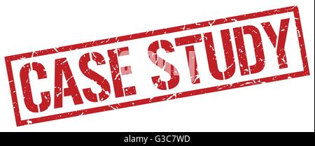 case study red grunge square vintage rubber stamp Stock Vector