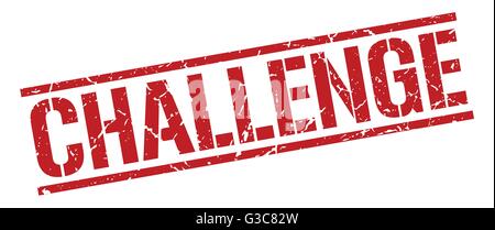 challenge red grunge square vintage rubber stamp Stock Vector