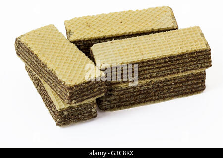 Biscuit wafer isolated on white background and clipping path Stock Photo