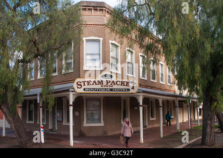 Historic Steampacket Hotel at the historic Murray River port of Echuca, Victoria Stock Photo