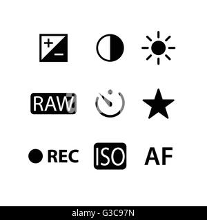 Set of photography icons in white background Stock Vector