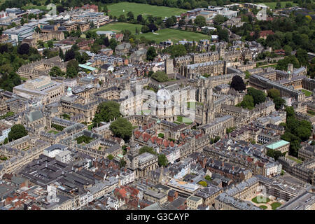aerial view of the Oxford skyline, showing various University colleges, UK Stock Photo