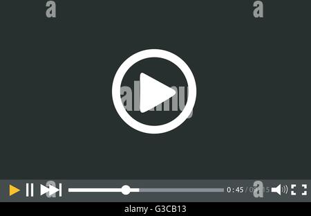 Video Player for web and mobile apps Stock Vector