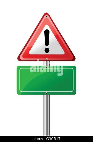 Exclamation road sign Stock Vector
