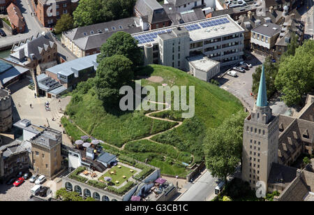 aerial view of Oxford Castle Mound, UK