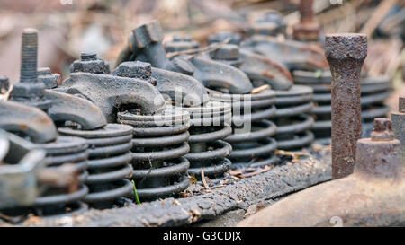 Engine of an old car, macro photography Stock Photo