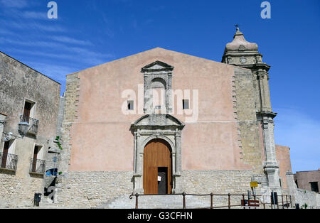 Saint Giuliano church, Saint Giuliano Square in Erice, Trapani, Sicily, Italy, Europ Stock Photo