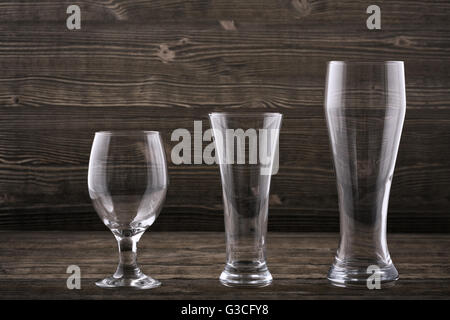 Various types beer glasses Stock Photo