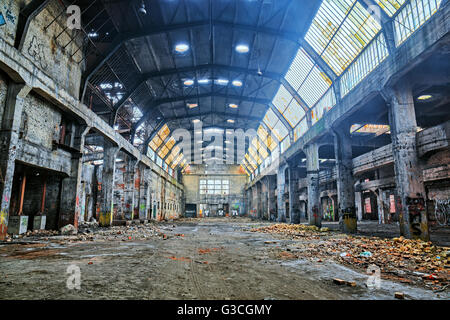 Old destroyed an abandoned factory.HDR-high dynamic range Stock Photo