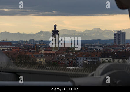 View on the Alps, Olympic stadium, Munich, Germany Stock Photo
