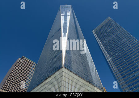 Freedom Tower, One World Trade Center, World Trade Center Memorial, Ground Zero, New York City, Manhattan, USA Stock Photo